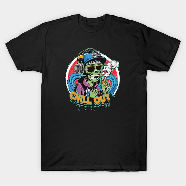 Zombie Grooves: Old-School Hip-Hop Style T-Shirt by diegotorres